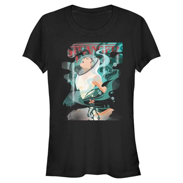 Aperçu: Netflix - Stranger Things - Eleven & Demogorgon Upside Down Eleven - Femme T-shirt - Noir - Devant