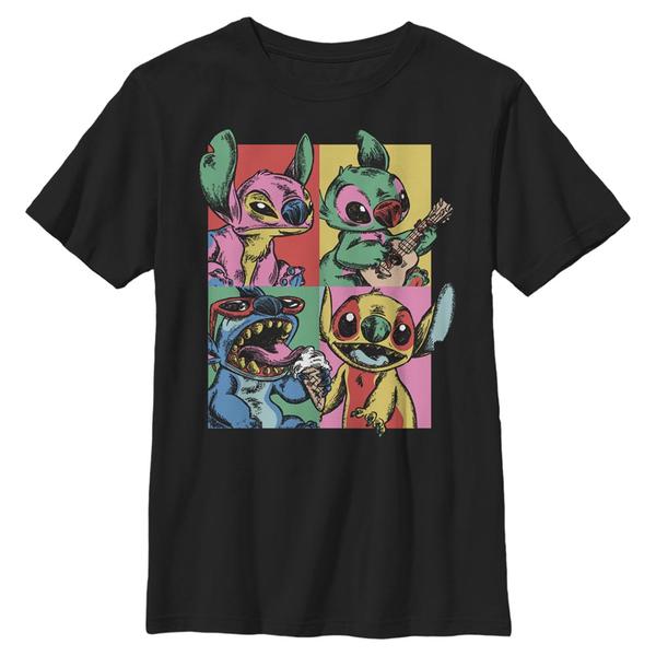 Aperçu: Disney Classics - Lilo & Stitch - Stitch Grunge - Enfant T-shirt - Noir - Devant