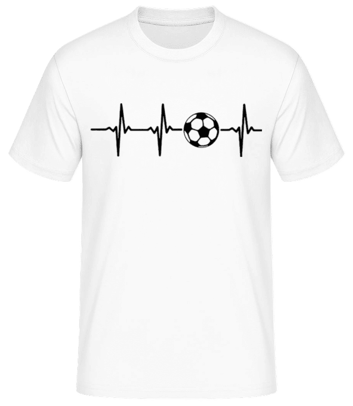 Vorschau: Heart Rate Football - Männer Basic T-Shirt - Weiß - Vorne