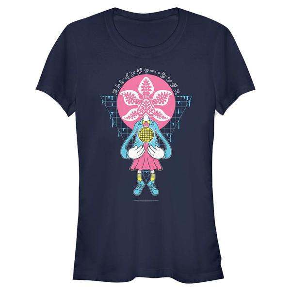 Aperçu: Netflix - Stranger Things - Eleven & Demogorgon Mashup - Femme T-shirt - Bleu marine - Devant