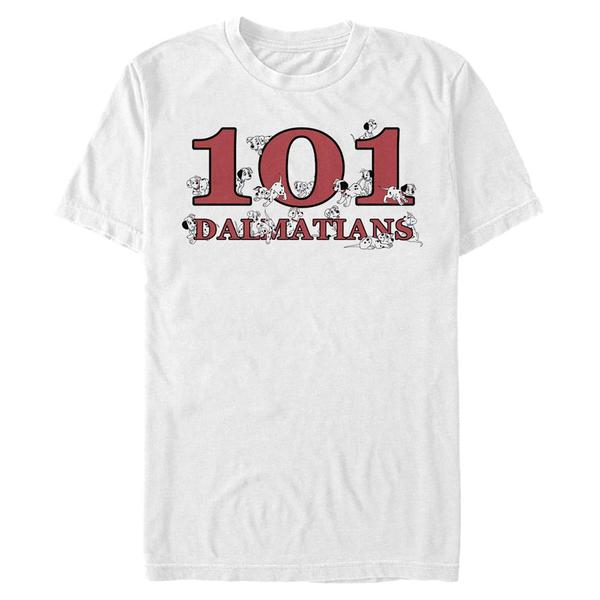 Aperçu: Disney Classics - Les 101 Dalmatiens - Logo Pups - Homme T-shirt - Blanc - Devant
