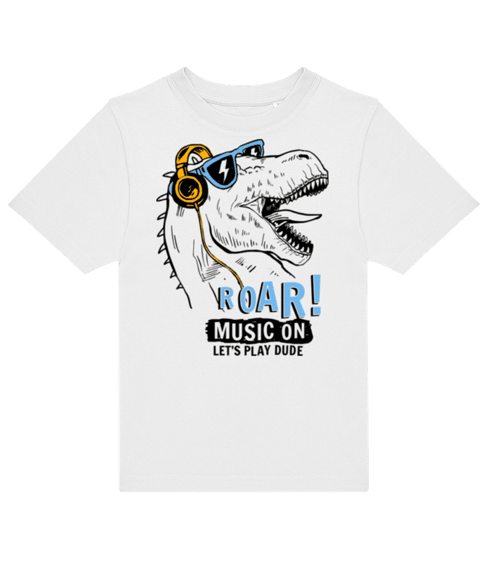 Náhľad: Music On Dino - Pánske tričko B&C - Biela - Predné