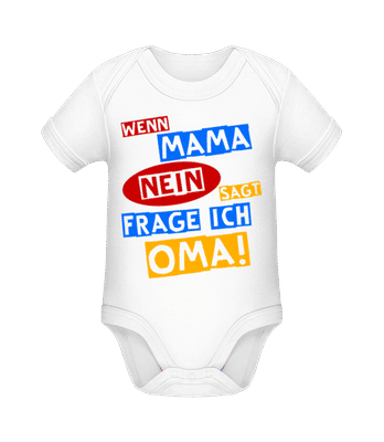Ich Frage Oma - Baby Bio Strampler - Weiß - Vorne