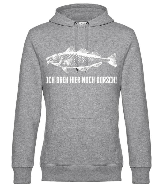 Vorschau: Ich Dreh Hier Noch Dorsch - Unisex Premium Hoodie - Grau meliert - Vorne