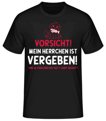 Vorsicht Mein Herrchen Ist Vergeben - Männer Basic T-Shirt - Schwarz - Vorne