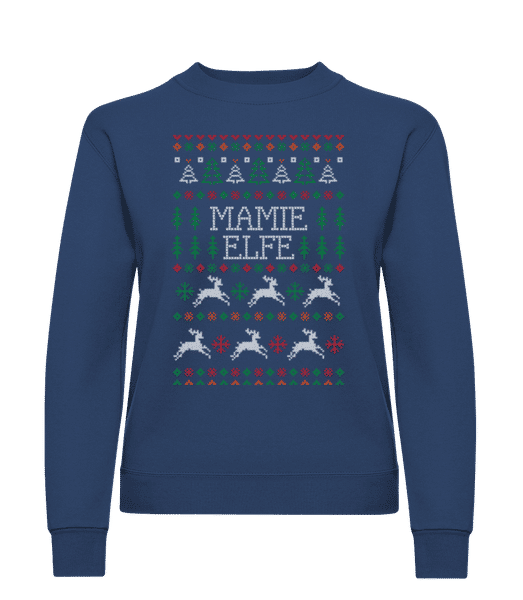 Aperçu: Mamie Elfe - Sweatshirt Femme - Bleu marine - Devant