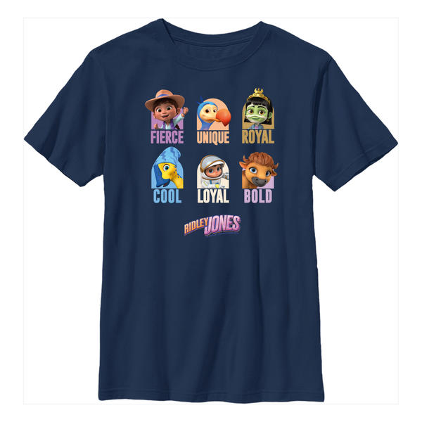 Aperçu: Netflix - Ridley Jones - Skupina Character Grid - Enfant T-shirt - Bleu marine - Devant