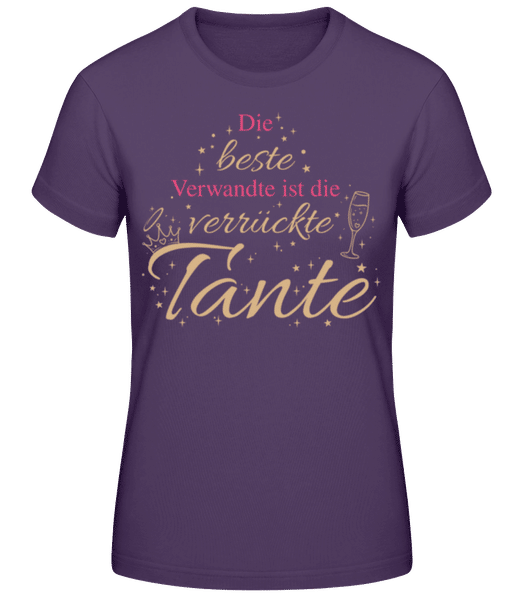 Vorschau: Beste Verwandte Ist Die Verrückte Tante - Frauen T-Shirt B&C - Lila - Vorne