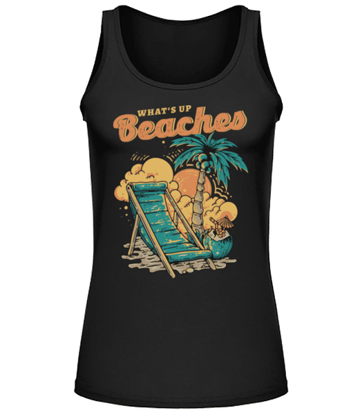 Vorschau: Whats Up Beaches - Frauen Tank Top - Schwarz - Vorne