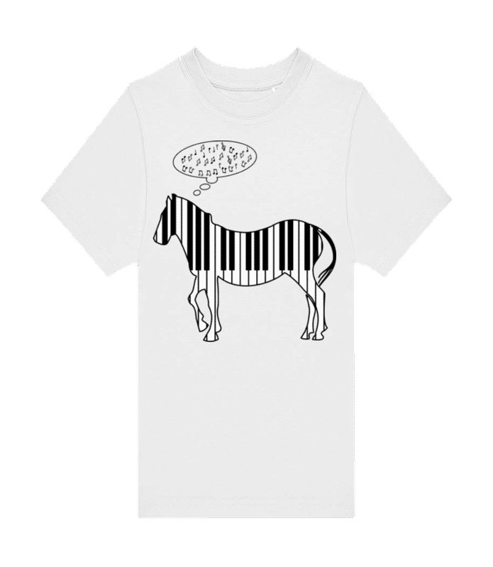Aperçu: Piano Zèbre - T-shirt homme B&C - Blanc - Devant