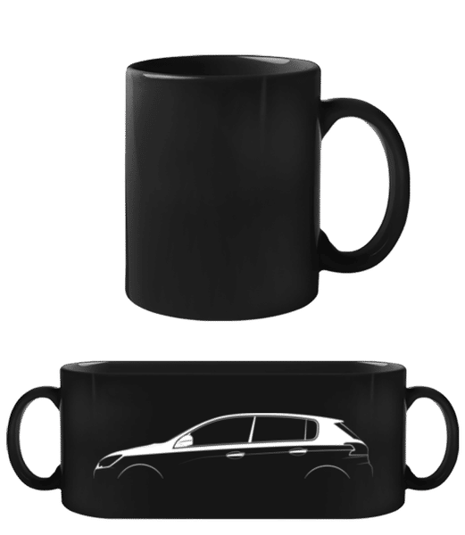 Aperçu: 'Peugeot 308 GTi' Silhouette - Tasse Noire - Noir - Devant