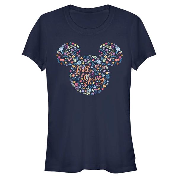 Aperçu: Disney - Mickey Mouse - Mickey Floral Ears - Femme T-shirt - Bleu marine - Devant