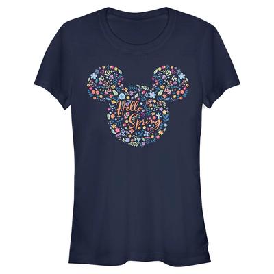 Disney - Mickey Mouse - Mickey Floral Ears - Femme T-shirt - Bleu marine - Devant