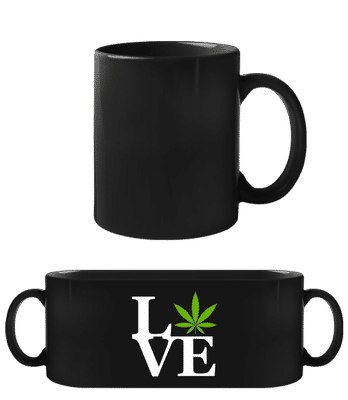 Cannabis Love Weed - Černý hrnek - Černá - Napřed