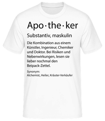 Apotheker Quatsch Duden Hoch - Männer Basic T-Shirt - Weiß - Vorne