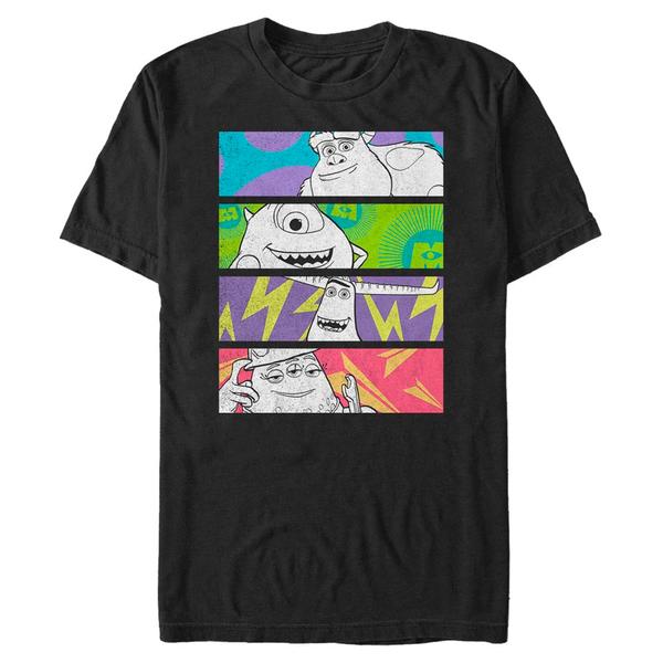 Aperçu: Pixar - Monstres - Photo de groupe Color Panels - Homme T-shirt - Noir - Devant