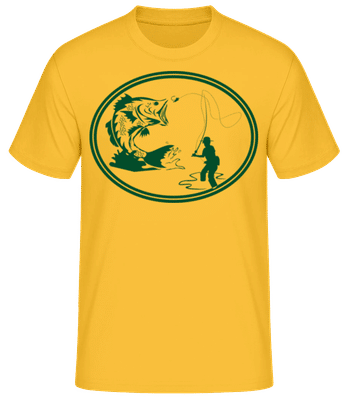 Fishing Icon Green - T-shirt homme B&C - Jaune doré - Devant