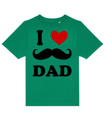 I Love Dad Beard - Kinder T-Shirt B&C - Irischgrün - Vorne