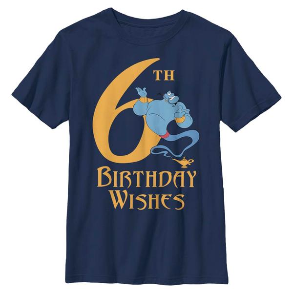 Aperçu: Disney - Aladin - Genie Birthday 6 - Enfant T-shirt - Bleu marine - Devant