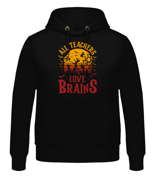 Preview: All Teachers Love Brains - Men's Hoodie - Black - Front