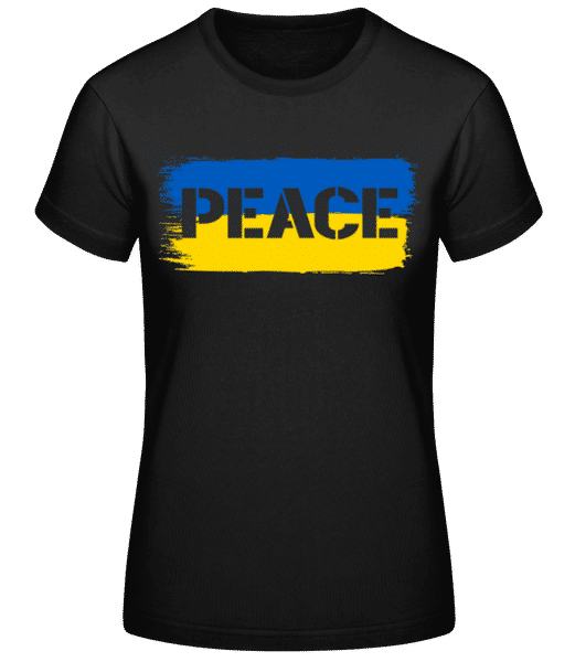 Aperçu: Drapeau de la paix en Ukraine - T-shirt standard Femme - Noir - Devant