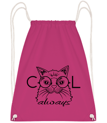 Cool Cat Always - Drawstring Backpack - Magenta - Vorn