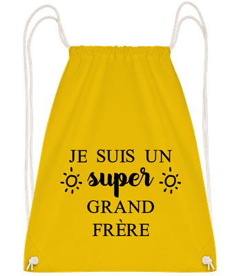 Super Grand Frère - Sac à dos Drawstring - Jaune - Vorn