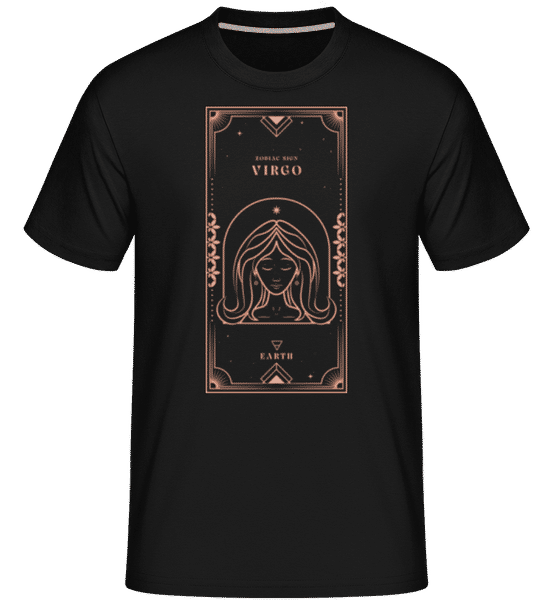 Aperçu: Art Deco Zodiac Sign Virgo -  T-Shirt Shirtinator homme - Noir - Devant