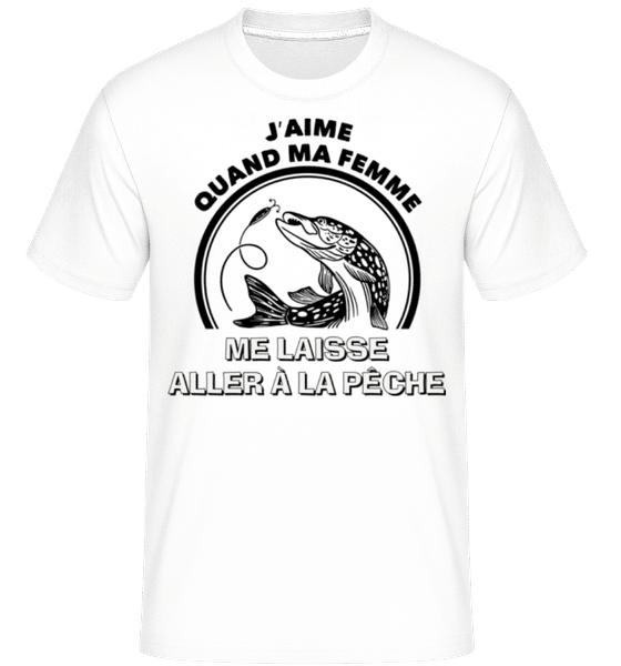 Aperçu: J'aime Ma Femme -  T-Shirt Shirtinator homme - Blanc - Devant