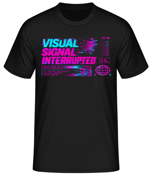 Vorschau: Y2K Visual Signal Interrupted - Männer T-Shirt B&C - Schwarz - Vorne