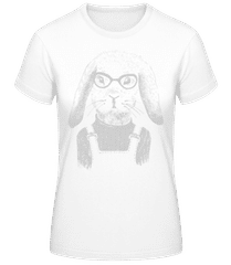 Hipster Hase Grau · Frauen Basic T-Shirt