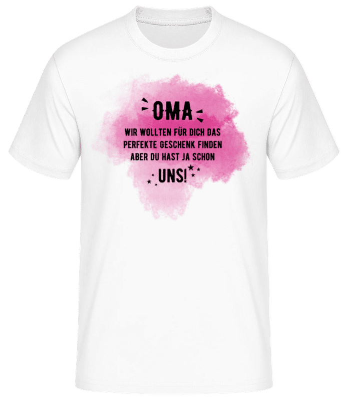 Vorschau: Oma Hast Ja Schon Uns - Männer Basic T-Shirt - Weiß - Vorne