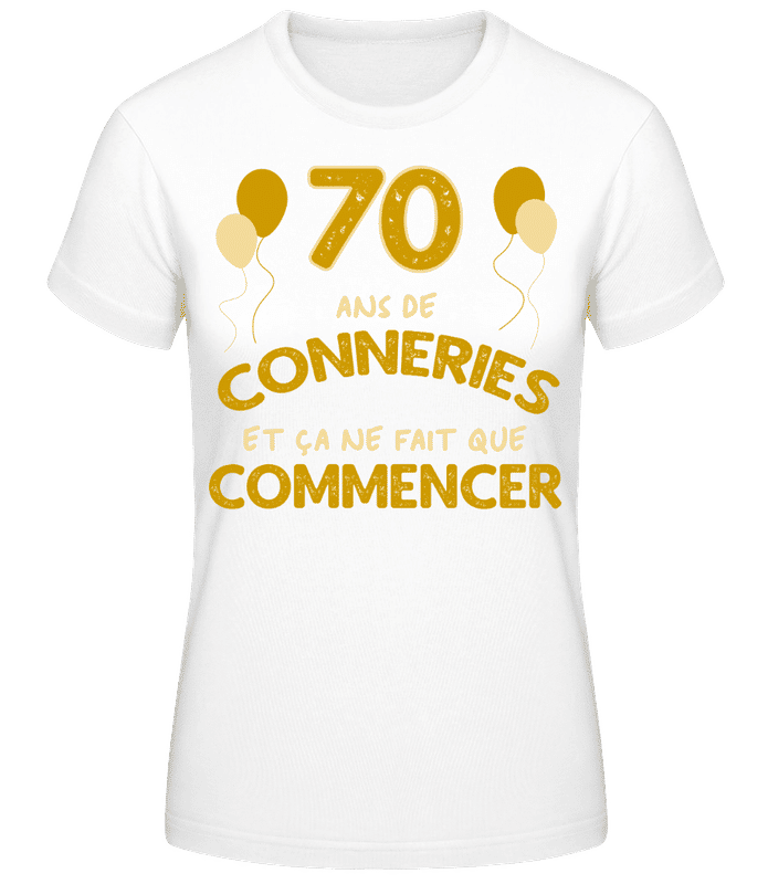 Aperçu: 70 Ans De Conneries - T-shirt standard Femme - Blanc - Devant