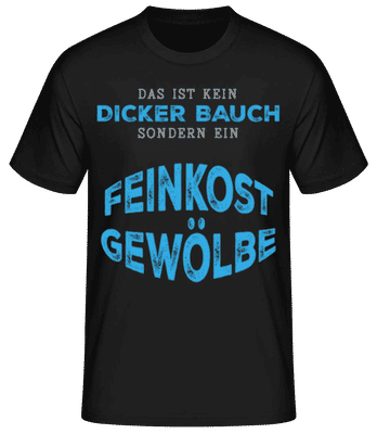 Dicker Bauch Feinkostgewölbe - Männer Basic T-Shirt - Schwarz - Vorne