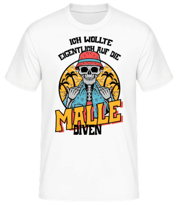 Malle Diven - Männer Basic T-Shirt - Weiß - Vorne