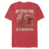 Star Wars - The Mandalorian - Mandalorian & the Child Other Ride - Men's T-Shirt - Heather red - Front