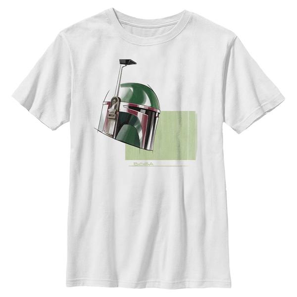 Aperçu: Star Wars - Book of Boba Fett - Boba Fett Helmet Marker Drawing - Enfant T-shirt - Blanc - Devant