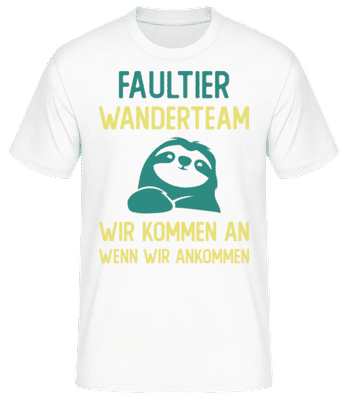 Faultier Wanderteam - Männer Basic T-Shirt - Weiß - Vorne