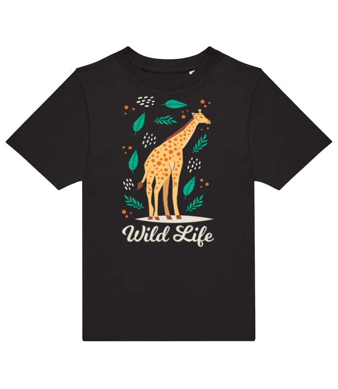 Náhľad: Giraffe Wild Life - Pánske tričko B&C - Čierna - Predné