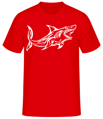 Englisch  Great White Shark Tribal - Men's Basic T-Shirt - Red - Front