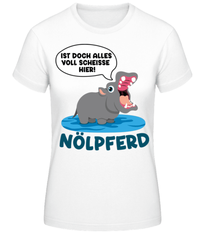 Vorschau: Nölpferd - Frauen Basic T-Shirt - Weiß - Vorne