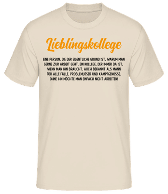 Lieblingskollege - Männer Basic T-Shirt - Creme - Vorne