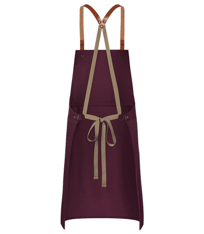 Delantal de cocina premium - Burdeos - detrás