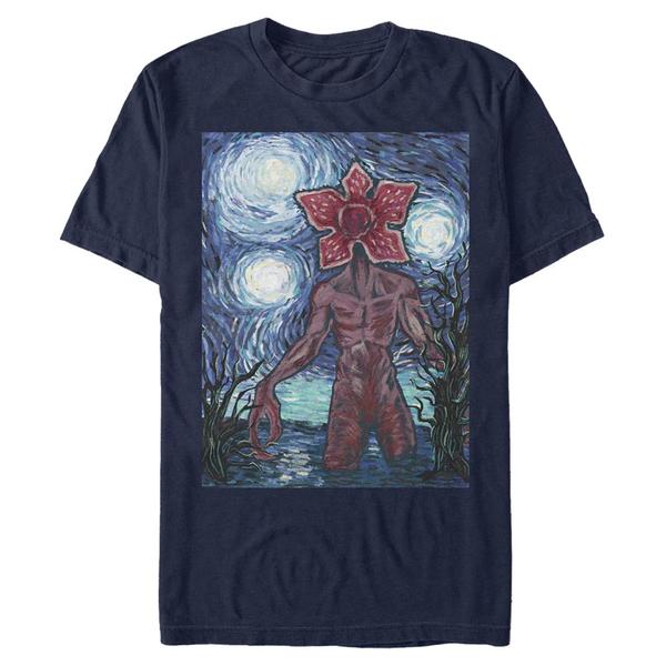 Aperçu: Netflix - Stranger Things - Demogorgon Starry - Homme T-shirt - Bleu marine - Devant