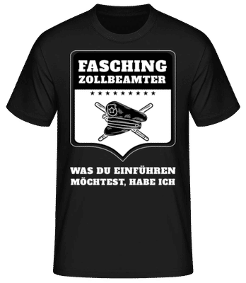 Fasching Zollbeamter - Männer Basic T-Shirt - Schwarz - Vorne