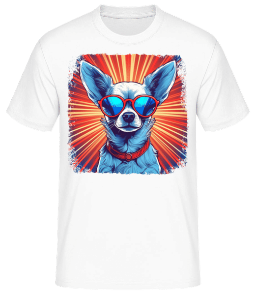 Aperçu: Chihuahua Hippie Look - T-shirt standard Homme - Blanc - Devant