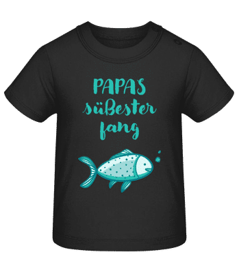 Papas Süßester Fang - Baby T-Shirt - Schwarz - Vorne