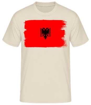 Länder Flagge Albanien - Männer Basic T-Shirt - Creme - Vorne