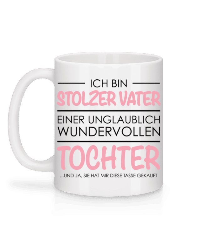 Vorschau: Stolzer Vater Tochter - Tasse - Weiß - Hinten
