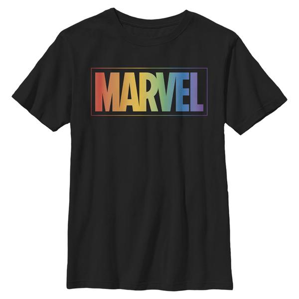 Aperçu: Marvel - Logo Rainbow - Enfant T-shirt - Noir - Devant